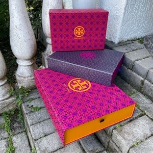Large Tory Burch Storage Boxes Pink Orange
